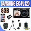 Samsung EC-PL120 Digital Camera with 14 MP and 5x Optical Zoom Black with 8GB Accessory Kit