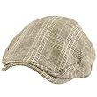 Summer Cotton Plaid Ivy Cabby Flat Cap Hat Gray M/L
