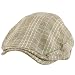 Summer Cotton Plaid Ivy Cabby Flat Cap Hat Gray M/L