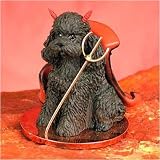 Chocolate Sportcut Poodle Ornament Tiny Devil Poodle Figurine