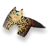 Ceramic Leopard Cat Pin