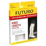 Futuro. Anti-Embolism Stockings, X-Large Regular, White, Knee Length, Closed Toe, 1 Pair