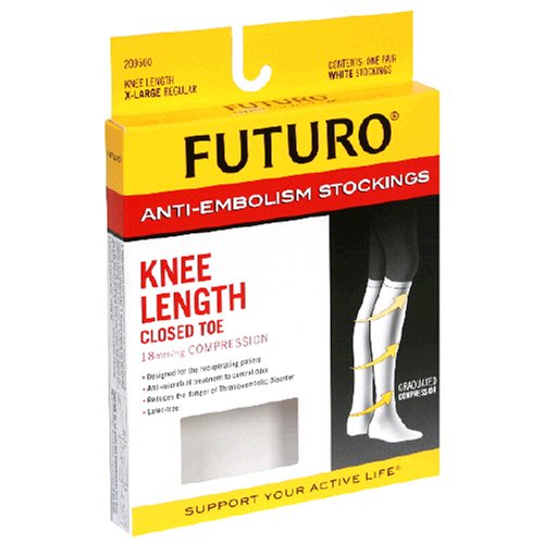 Futuro Anti-Embolism Stockings X-Large Regular White Knee Length Closed Toe 1 PairB0000AKON8 : image