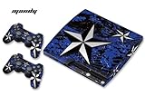 Designer Skin for Sony PlayStation PS3 SLIM System & Remote Controllers -North Star - Blue