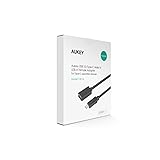 Aukey USB3.0 Type-C USB-C to Type-A(メス)アダプタ　変換コネクタ USBケーブル 新しいMacBookに対応 裏表関係なく挿せる 高速転送可能 0.2m(ブラック)CB-C4