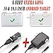 Set of 2 (Car & Wall) 6 Feet Extra Long Ac / Dc Adapter (6ch) with Round Jack Tip 9.7 & 10 & 10.1 inch Tablet Pc Power Supply Charger Fits Alldaymall A10X 10.1 , Amar 10.1
