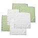 SiMignon Bamboo Baby Washcloths, Extra-Soft 6 pk Green and White Best Gift Set for Baby Shower and Newborns