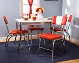 5 Piece Brimingham Retro Dining Set, Red Target Marketing Systems 5 Piece Brimingham Retro Dining Set, Red
