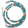 Sterling Silver Turquoise, Carnelian & Freshwater Cultured Pearl Necklace by Sajen, 18"