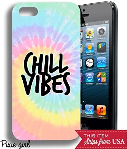 Pixie Girl Design New Chill Vibes Tie Dye Hipster Cute Inspirational Quote Iphone 5 5s Case