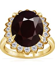 18K Yellow Gold Cushion Cut Ruby Ring With Sidestones