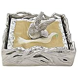 Mariposa Branch Napkin Holder w/Silver Dove Weight