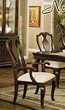 Set of 2 Dining Arm Chairs Brown Finish