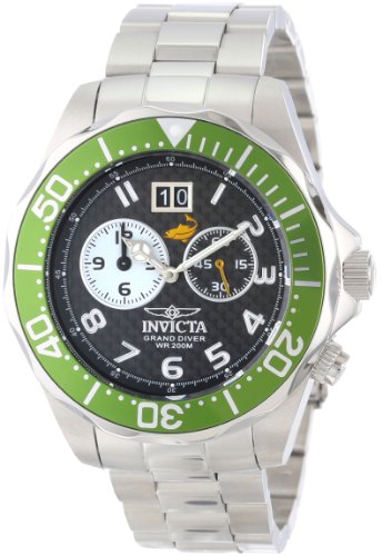 Invicta Men's 14443 Pro Diver Black Carbon Fiber Dial Stainless Steel Watch