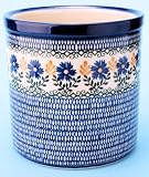 Polish Pottery Lg. Utensil Crock / Jar 5 3/4 H x 5 3/4 Diameter