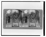 Historic Print (S): Miners in car entering slope shaft which is 5,000 feet deep, Calumet-Hecla Mines, Calume