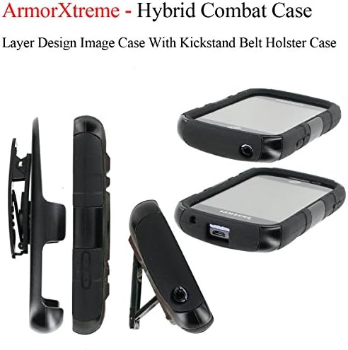 [ArmorXtreme] Rugged Hybrid Combat Armor Dual Layer Design Image Case With Kickstand Belt Holster Case (Shark) for LG G3