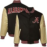 Alabama Crimson Tide Black-Tan Varsity Letterman Jacket