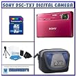 Sony DSC-TX7 10.2 MP CMOS Digital Camera with 4x Zoom with Optical Steady Shot Image Stabilization (RED) + Starter Pack # 2