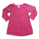 So Fun - Toddler Girls Long Sleeve Flower Knit Dress, Fuschia