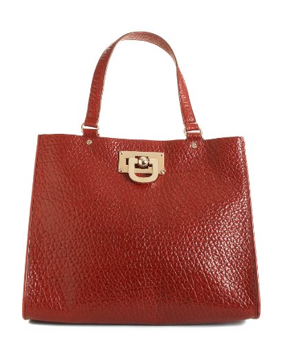 DKNY Handbag, Work Shopper - grain leather, brown, khaki, silver