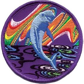 3" Tie-Dye Sunset Jumping Porpoise Dolphin Animal Patch