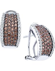 1.51ctw Brown Diamond Fashion Earrings 14K White Gold