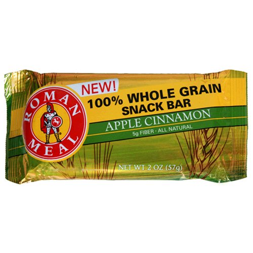 Roman Meal 100% Whole Grain Snack Bar, Apple Cinnamon, 2-Ounce, 12-Count Boxes by Roman Meal