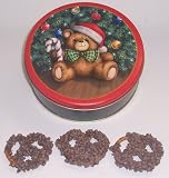 Scott's Cakes 1 lb. Milk Chocolate Covered Pretzel with Chocolate Chips in a Teddy Bear Tin
