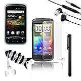 SKQUE Premium Clear TPU Skin Case + Clear Crystal Screen Protector + Earpho ....