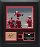 Carl Edwards - 2007 Michigan - Framed 8x10 Photographed with Autographed Cut and Race Used Tire Piece