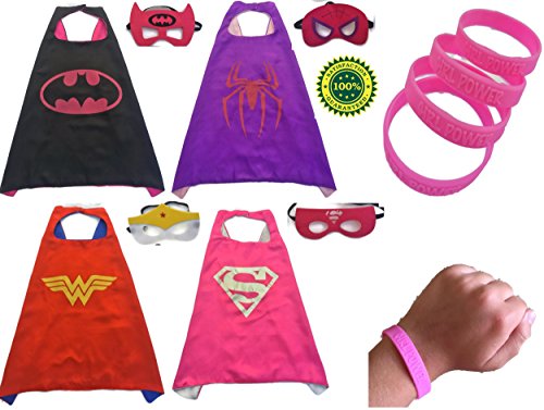 Superhero Girl Capes and Masks Set of 4 Styles & Toy by Gorgie Porgie