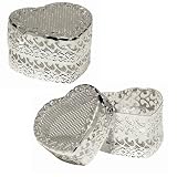 Amscan 36343 Silver Favor Heart Boxes 6 count - metal