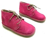 Hush Puppies Girls Sonny Fuchsia Pink Suede Lace Up Desert Boots.