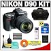 Nikon D90 Digital SLR Camera with 18-105mm AF-S DX VR Nikkor Lens [Outfit] + 4GB Card + EN-EL3e Battery + Case + Cameta Bonus Accessory Kit