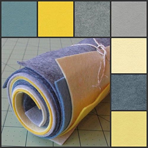 12"X12" Felt Fabric Wool Felt Sheets Corn Maize Collection Crafts Sewing Fabric - 7 Sheets of Merino Felt