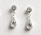 Diamante Tear Drop & Tiffany Earrings (E15)