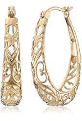 Sterling Silver Filigree Hoop Earrings