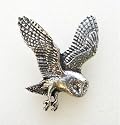 Barn Owl In Flight Pin Badge