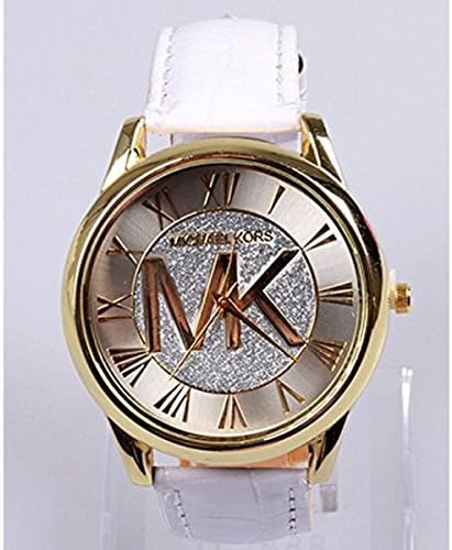 TTZS Lady Female Women Pu Leather Band MK Watch White
