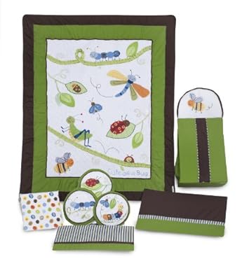 Kids Line 8 Piece Crib Bedding Set, Cute as a Bug