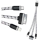 ~! 60% of Super Sale !~ Betrlyfe 3 in 1 Braided Charging Cable - Charge Your Devices TWO at a Time! - Android, Windows, Blackberry, Apple, and Many More - Why Carry More Than One Cable When Our's Charges Them All!