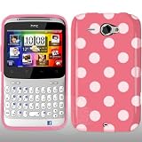 from AIO AIO Polka Dots Gel Case For HTC ChaCha With Film - Baby Pink