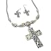 Fabulous Shell Cross Charm Pendant Necklace and Earrings Set Fashion Jewelry