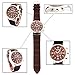 THAITIME TM Quartz Business Men's Military Auto Date Leather Watches Waterproof Watch Color Brown
