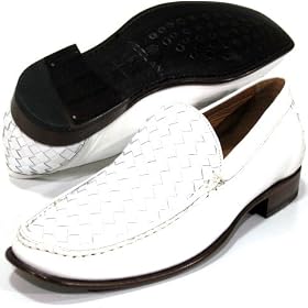 Mezlan 'Gilby' Moc Toe Loafers Mens - White by Mezlan