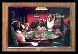 C.M. Coolidge (Bold Bluff, Dogs Playing Poker) Framed Art Poster Print - 24 X 36