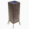 EXP Handmade Natural Bamboo Desk / Table Lamp With Lattice Design And Violet Silk Liner