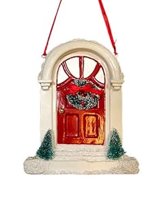#!Cheap Holiday Door With Wreath Christmas Ornament #W7111