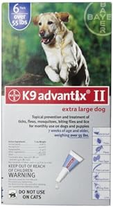 Bayer Advantix II, Extra Large Dogs, Over 55-Pound, 6-Month